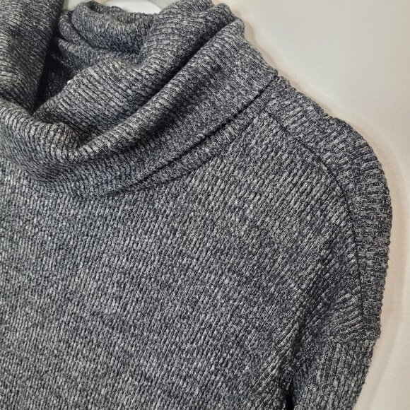 GAP Women's Grey Knit Sweater Dress Cowl Neck Gray Long Sleeve Shirt Mini Small - Picture 4 of 10